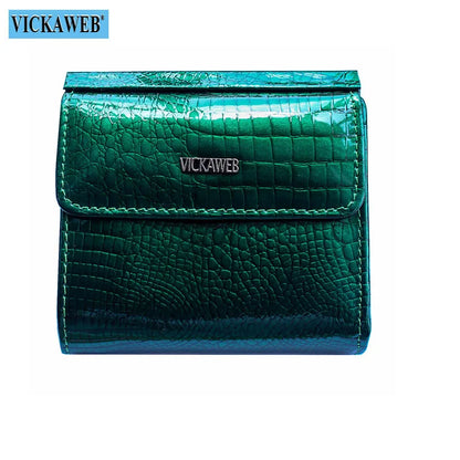 VICKAWEB Mini Women’s Wallet — Genuine Leather Alligator Hasp Short Purse, Fashion Small Wallet for Women 209