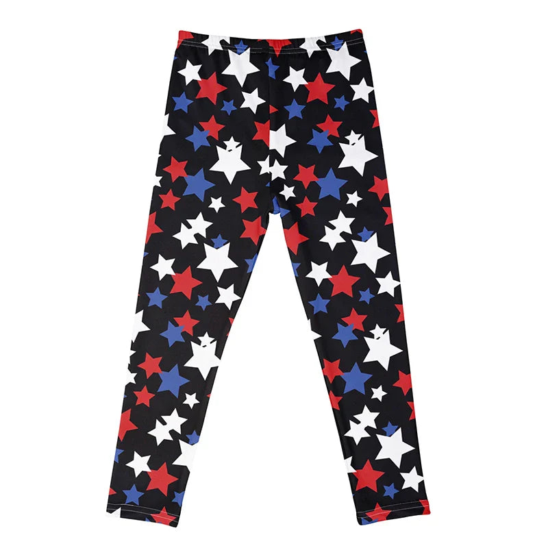 Kids Girls Cartoon Print Leggings – Soft Milk Silk Casual Stretch Sports Pants for Baby Girls Comfortable Trousers 4–12Y