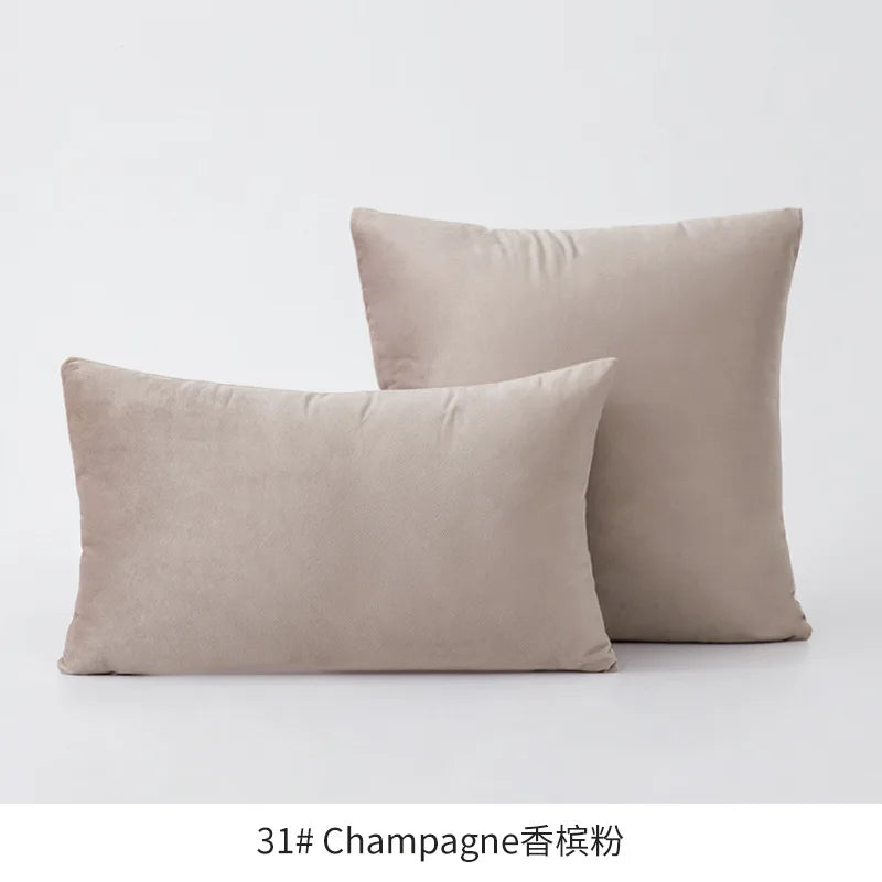 Inyahome Soft Velvet Cushion Cover - Pink Grey Beige Green Decorative Pillowcase For Bedroom Sofa 30x50cm 45x45cm