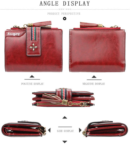Fashion Small Leather Wallet for Women — Stylish Zipper & Hasp Card Holder, High-Quality Short Credit Card Purse
