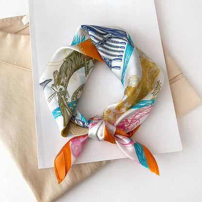 New 2024 Pashmina Scarf – 100% Mulberry Silk Small Shawl, Summer Beach Poncho, Women’s Hijab, Bandana & Kerchief 53x53cm