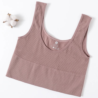 Women’s Seamless Ribbed Tank Top - High-Elastic Sleeveless Crop Camisole, O-Neck Everyday Sportswear M-XL