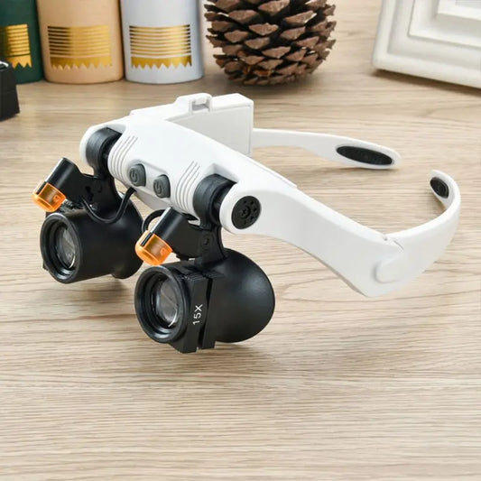 LED Double Lens Magnifying Glasses – Loupe Lamp for Watchmaking, Jewelry & Detail Work