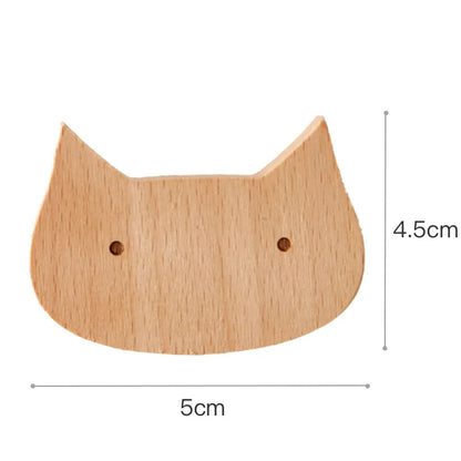 Wooden Drawer & Wall Hooks — Animal Keychain, Coat & Wardrobe Hanger, Cute Home & Kitchen Decor Accessory