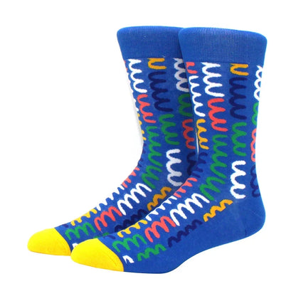 Funny Cartoon Fashion Cotton Socks – Hip Hop Skateboard Style Socks for Men & Women, Beer, Pizza, Astronaut & Pineapple Print Casual Wear Socks