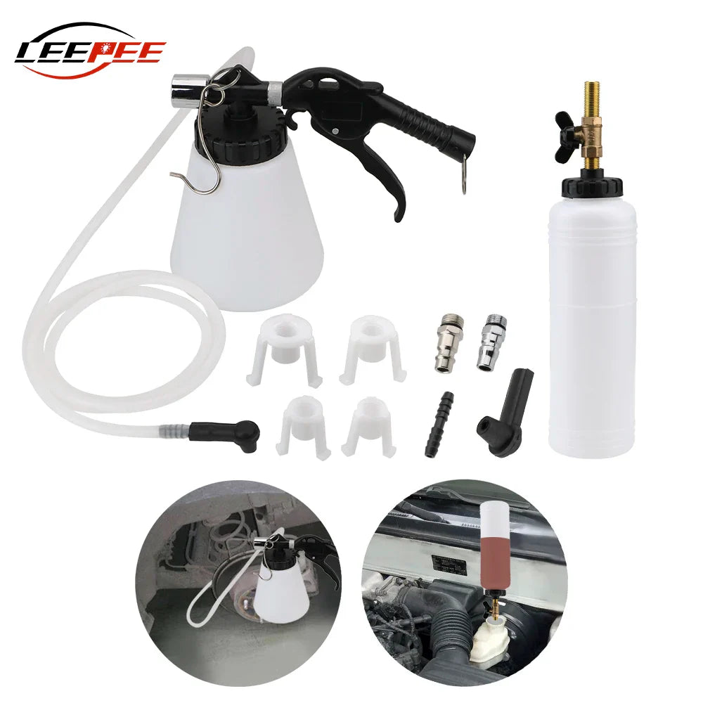 1L/0.75L Car Brake Bleeder Hydraulic Pump Kit - Oil Change & Purge Tank with Tubes, Repair Tool for Truck & Motorcycle Accessories