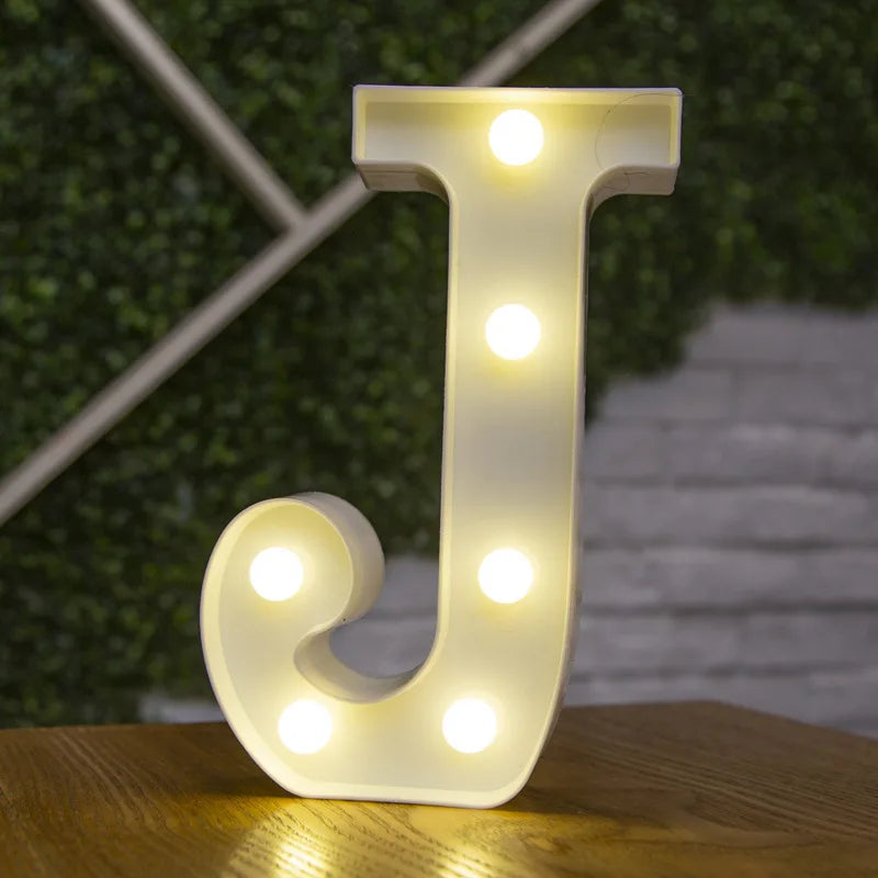 Alphabet & Number LED Lamp Night Light – Warm Battery-Powered Luminous Letter Light for Home, Wedding, Birthday & Party Decoration