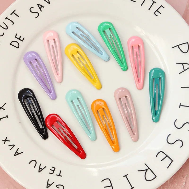 Girls’ Colorful Waterdrop Hairpins — 10/20/30/40PCS Cute Hair Clips & Barrettes Fashion Accessories for Kids