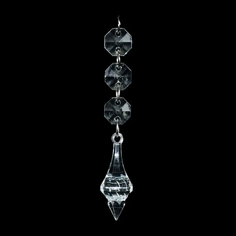5PC Crystal Acrylic Bead Garland – Clear Chandelier Chain with Hooks for Wedding, Home DIY & Craft Decoration