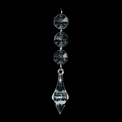 5PC Crystal Acrylic Bead Garland – Clear Chandelier Chain with Hooks for Wedding, Home DIY & Craft Decoration