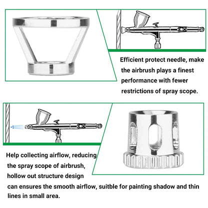 Airbrush Cover Caps – Crown, Tomahawk, Hollow Condensing & Spatter Fan Caps Accessory