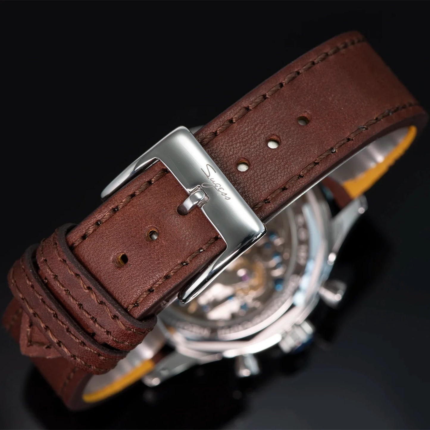 Sugess Men’s Chronograph Mechanical Watch — Tianjin ST19 Swanneck Movement, Sapphire Crystal Pilot Wristwatch, V2 Gift Edition