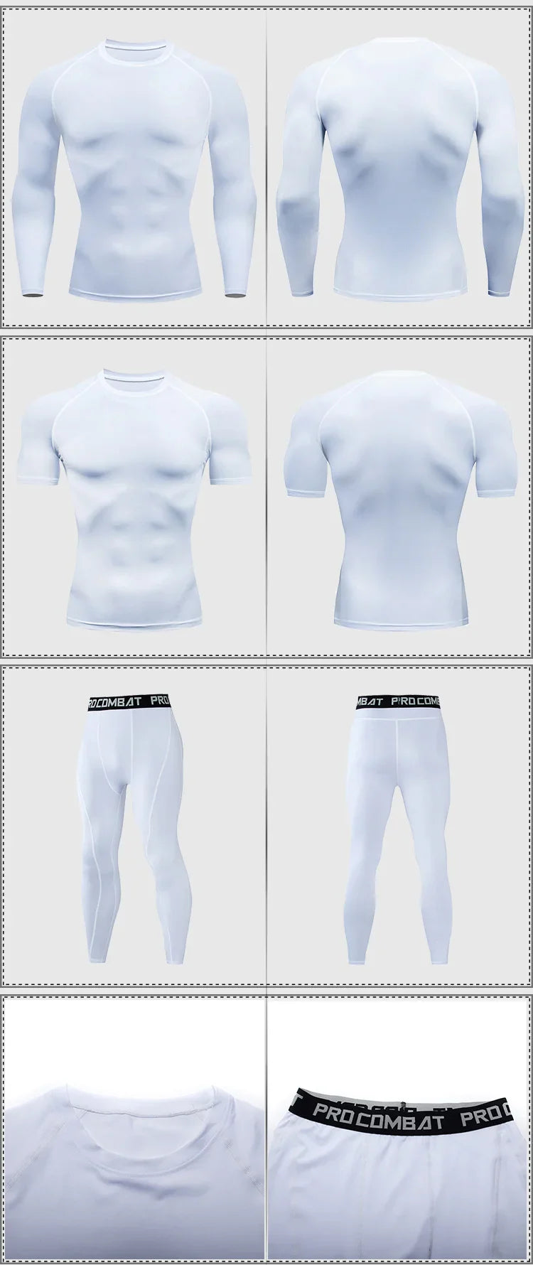 2-Piece Men’s Compression Sportswear Set — Gym, Yoga, Workout & Jogging Tracksuit