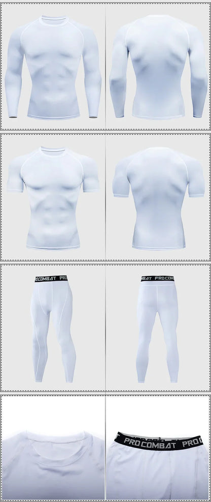 2-Piece Men’s Compression Sportswear Set — Gym, Yoga, Workout & Jogging Tracksuit