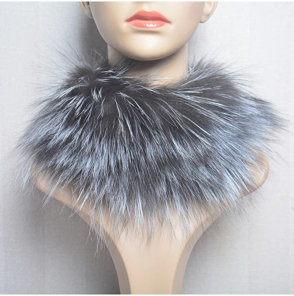 2025 Real Fox Fur Scarf and Headband – Luxury Winter Neck Warmer for Women, 100% Natural Fur, Elastic Ring Muffler