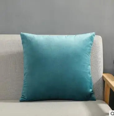Solid Velvet Pillowcase – Red, Yellow, Blue, & Green Cushion for Sofa, Car, Living Room Home Decor, 45x45cm