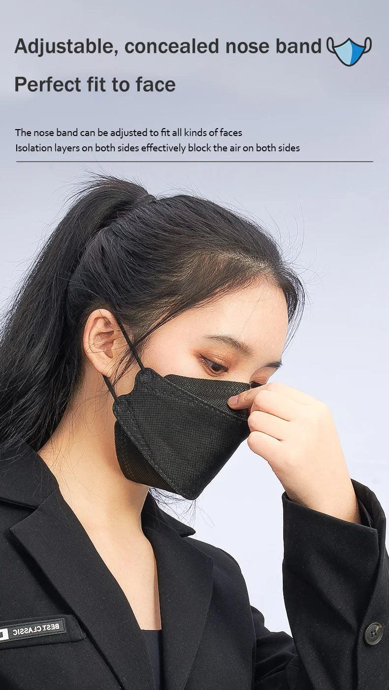 Colored FFP2 KN95 Face Masks – 4-Layer Protective Mascarillas, Certified N95/FFP2 Safety Mask