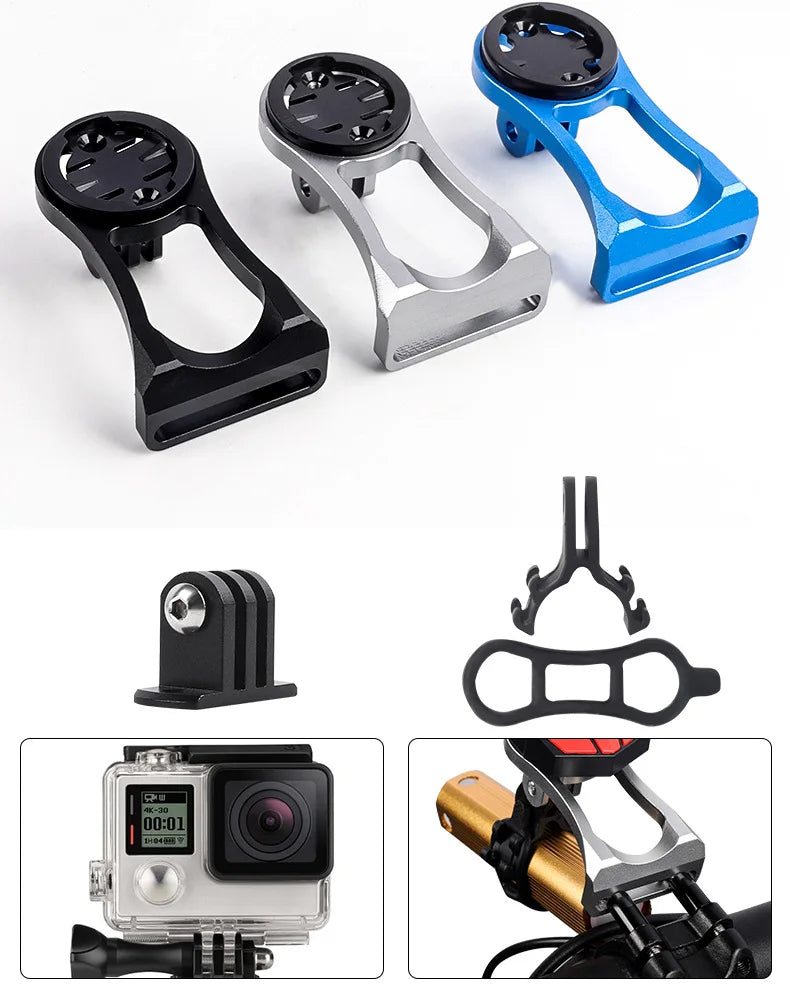 Aluminum Bike Computer & Camera Mount – Handlebar Bracket for Garmin, Road & Mountain Cycling (RR7322)