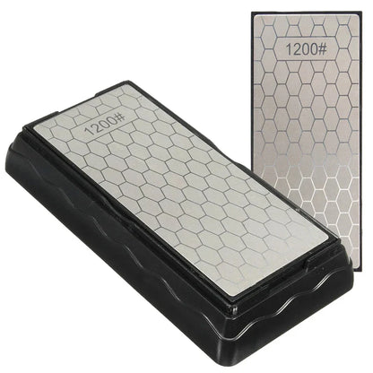 Double-Sided Diamond Sharpening Stone – Knife & Chef Whetstone 400/600/1000/1200 Grit Kitchen Sharpener