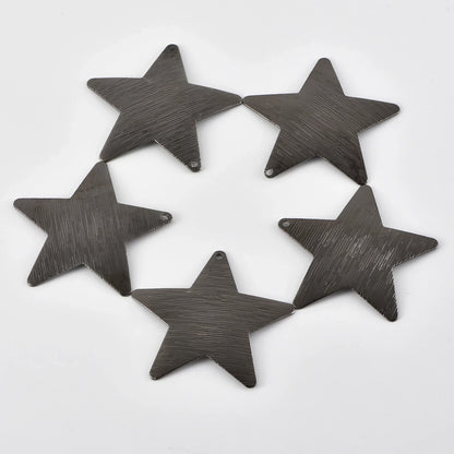 38mm Brushed Curved Five-Pointed Star Pendant Necklace – Single Hole DIY Classic Fashion Jewelry Accessory