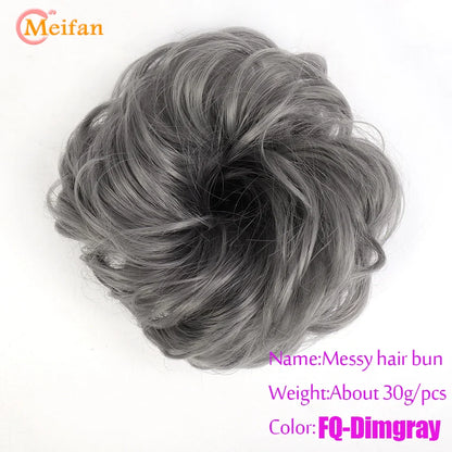 MEIFAN Synthetic Chignon Hair Bun – Elastic Rubber Band Clip-In Updo Ponytail Hair Extension for Women