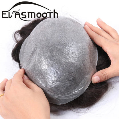 Ultra Thin Skin 0.03mm Men’s Toupee Human Hair Wig – Natural Hair Replacement System Lightweight Male Hairpiece