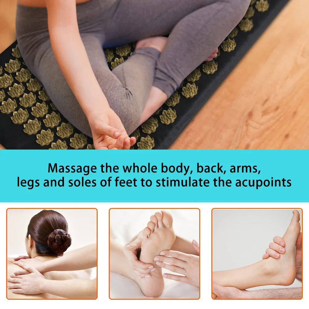Pranamat Eco Lotus Spike Mat — Acupressure Massage Cushion for Neck, Back & Feet, Kuznetsov Applicator Yoga Therapy