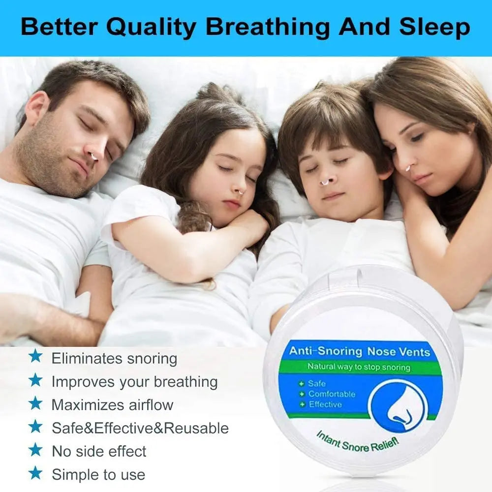 8PCS Anti-Snoring Nose Clips – Nasal Dilator Silent Sleep Aid Device for Men