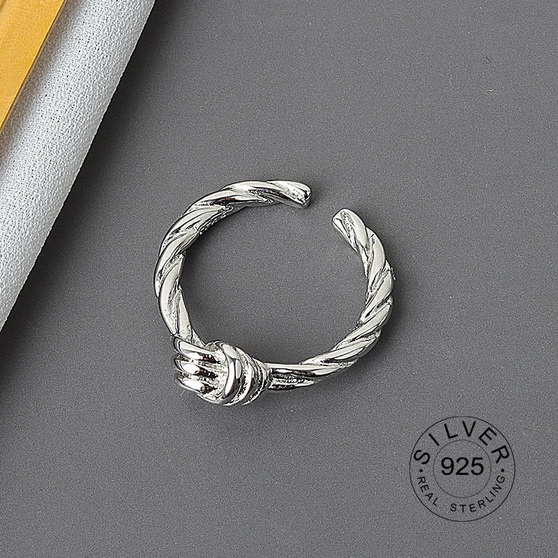 925 Sterling Silver Women’s Open Wave Ring – Irregular Wide Noodle Design Gift