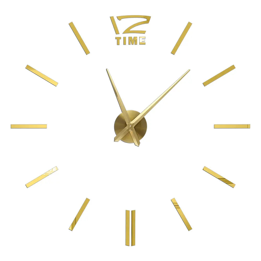 3D DIY Wall Clock - Modern Acrylic Mirror Sticker Quartz Clock For Living Room Decor With Silent Movement