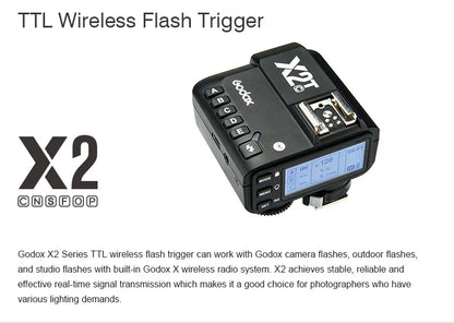 Godox TT600 2.4G Wireless TTL Speedlite + X2T Trigger — Compatible with Canon, Nikon, Sony, Fuji, Olympus