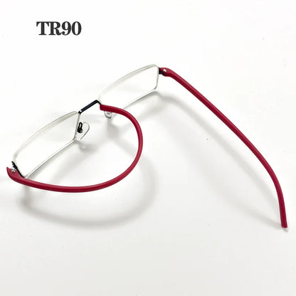May Flower Anti-Blue Light Reading Glasses – Men’s Half-Frame TR90 Prescription Eyewear +1.75 with Case