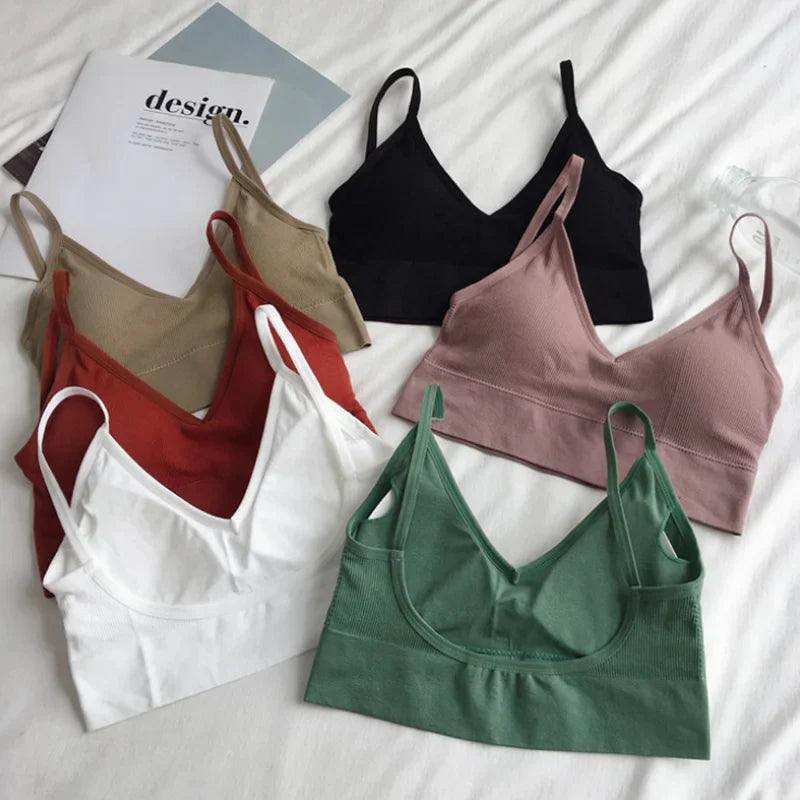 Women's Seamless Sleeveless Crop Top: Sexy Bra Tube for Streetwear & Sports - Bandeau Style Tank