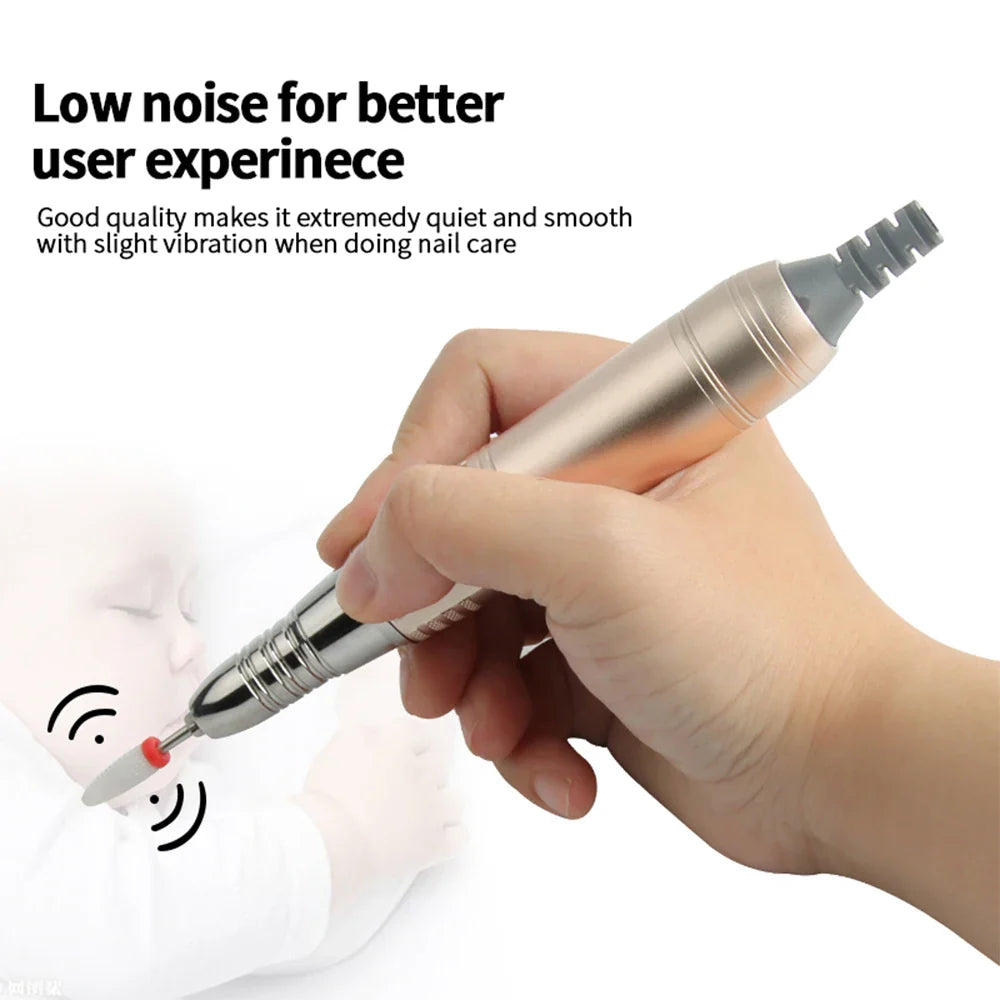 High-Quality Electric Nail Drill Machine 35,000 RPM – HD Display, Metal Manicure Pen, Professional Nail Lathe & Sander