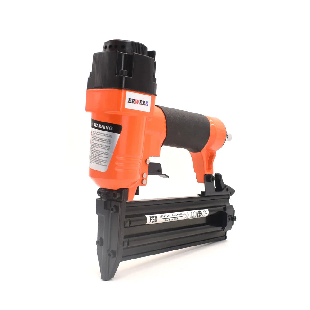 F50 Pneumatic Nail Gun Set — 18Ga Air Brad Nailer for Woodworking, 3/4" to 2" Nails
