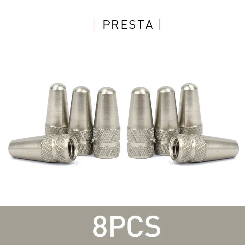 4/8PCS Aluminum Alloy Bicycle Tire Valve Caps – Dustproof Presta Valve Protectors for MTB & Road Bikes