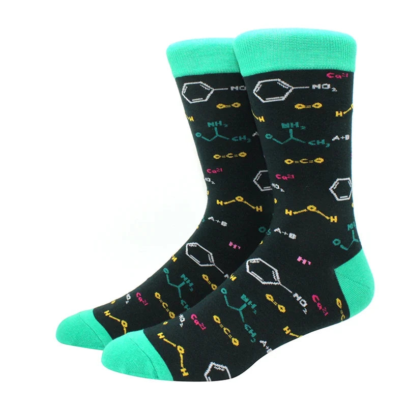 Funny Cartoon Fashion Cotton Socks – Hip Hop Skateboard Style Socks for Men & Women, Beer, Pizza, Astronaut & Pineapple Print Casual Wear Socks