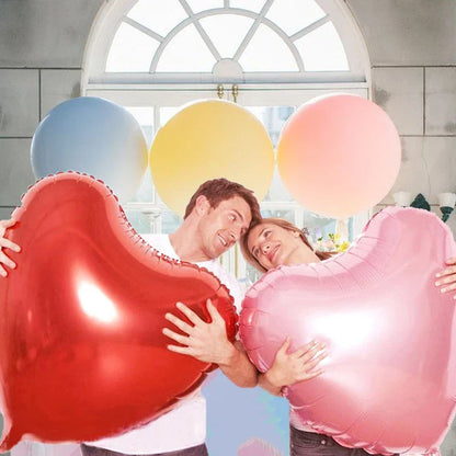 1pc 36-Inch Large Pink Red Heart Foil Balloon - Wedding, Valentine's Day, Birthday, Anniversary Decoration