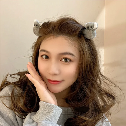 2021 Women’s Cute Koala Bear Hair Clips – Plush Side Bangs Barrettes, Soft Hairpins for Girls and Ladies Hair Accessories