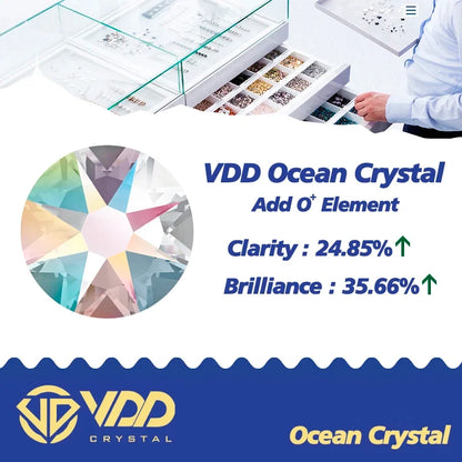 VDD Non Hot Fix Crystal Nail Art Rhinestones - 2088 Flower Flatback Gems for DIY Nail Decorations