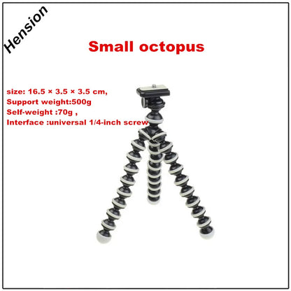 Octopus Flexible Tripod Stand for Smartphone & DSLR Camera – Foldable Desktop Tripod in 4 Sizes
