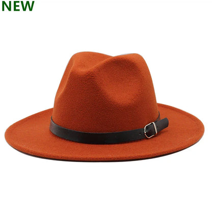 2022 Fashion Fedora Hat for Men & Women - Black Wool Blend Jazz Cap, Outdoor Casual Hat in X & XL Sizes