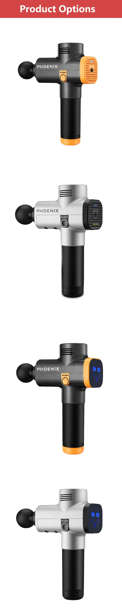 Phoenix A2 Massage Gun – Deep Tissue Muscle Relaxation, Handheld Portable Fascia Vibrator with Display