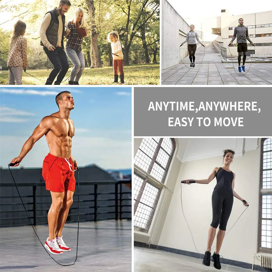 Rapid Speed Jump Rope: Steel Wire Skipping Rope for Exercise - Adjustable Fitness Workout Training Home Sport Equipment