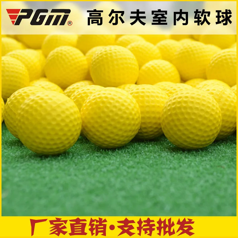 10pcs Yellow PU Foam Golf Balls – Sponge Elastic Indoor & Outdoor Practice Training Balls