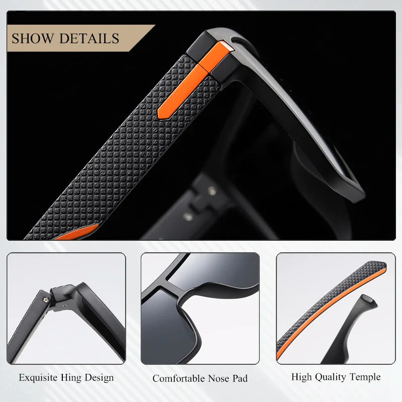 CRIXALIS Fashion Polarized Sunglasses – Square Oversized, Anti-Glare, UV400 Driver Mirror Glasses for Men & Women