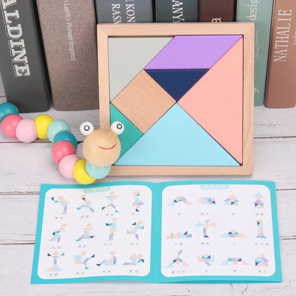 Hot Kids Montessori Wooden Toys – Macaron Blocks Learning Set, Baby Music Rattles & Colorful Educational Blocks