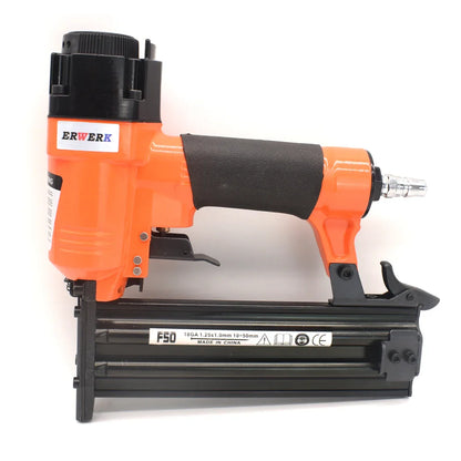 F50 Pneumatic Nail Gun Set — 18Ga Air Brad Nailer for Woodworking, 3/4" to 2" Nails