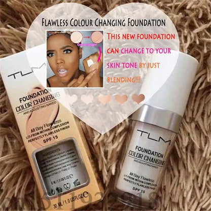 TLM Magic Color Changing Foundation – Liquid Soft Matte, Long-Lasting & Hydrating Makeup Base