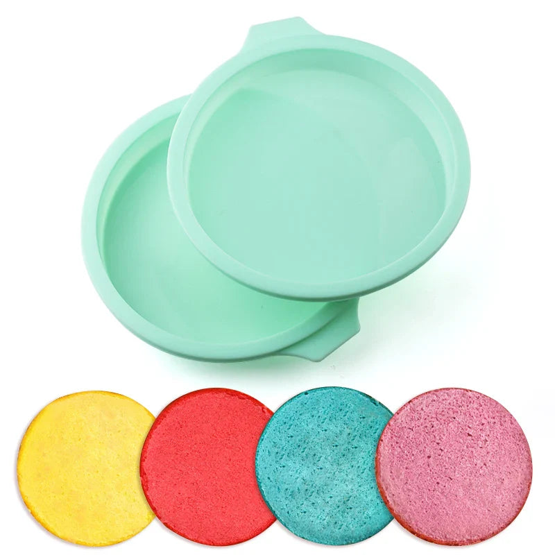 FAIS DU Silicone Cake Pan Set – 2-8pcs 4/6/8inch Round Molds for Rainbow Cake & Mousse Baking